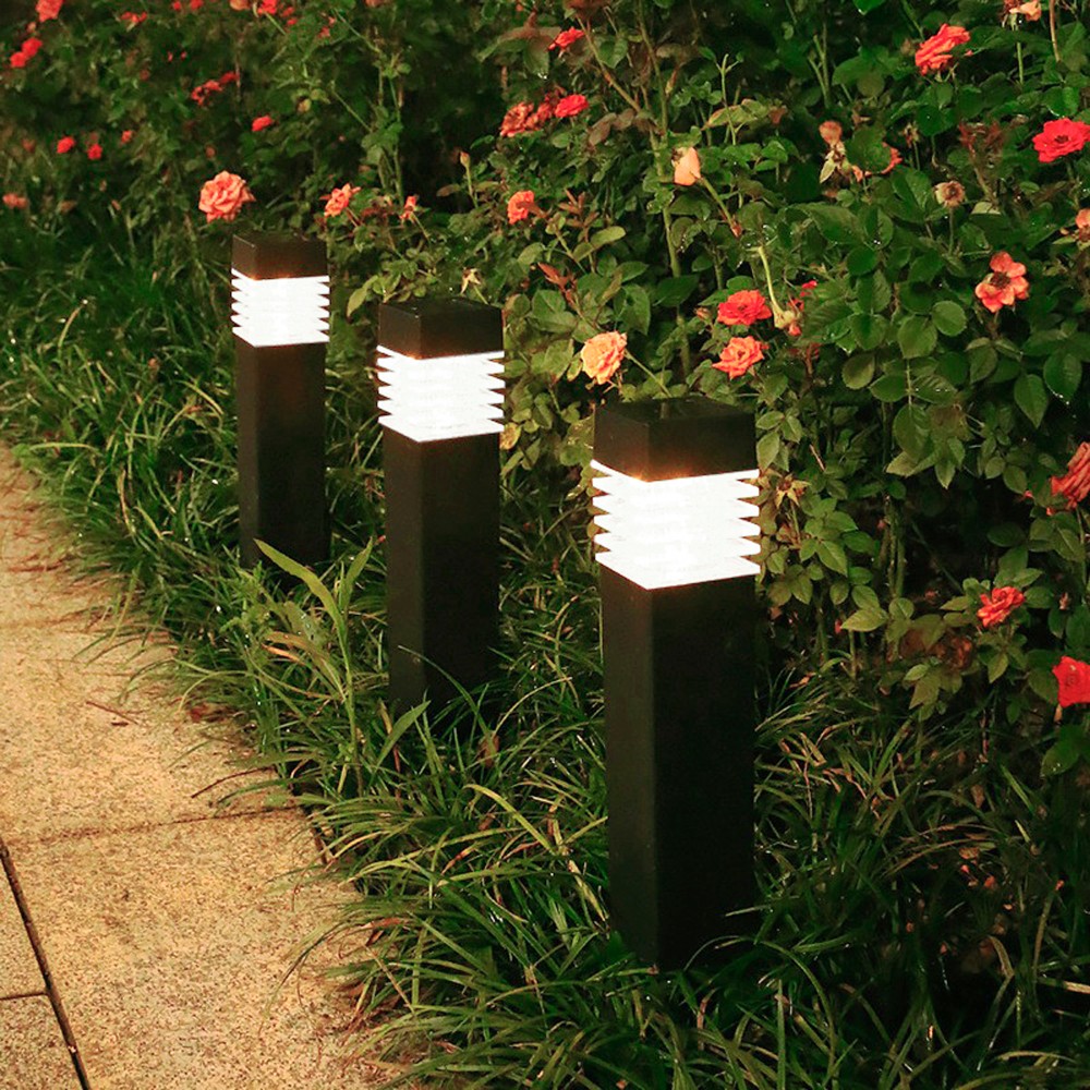 Pack 4 focos solares exterior luz LED blanca c/baliza para jardín Aktive